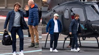 Tom Cruise 61 Flashes A Smile As He Lands His Helicopter In London As Filming Continues On