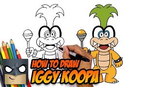 how to draw iggy koopa super mario step by step tutorial