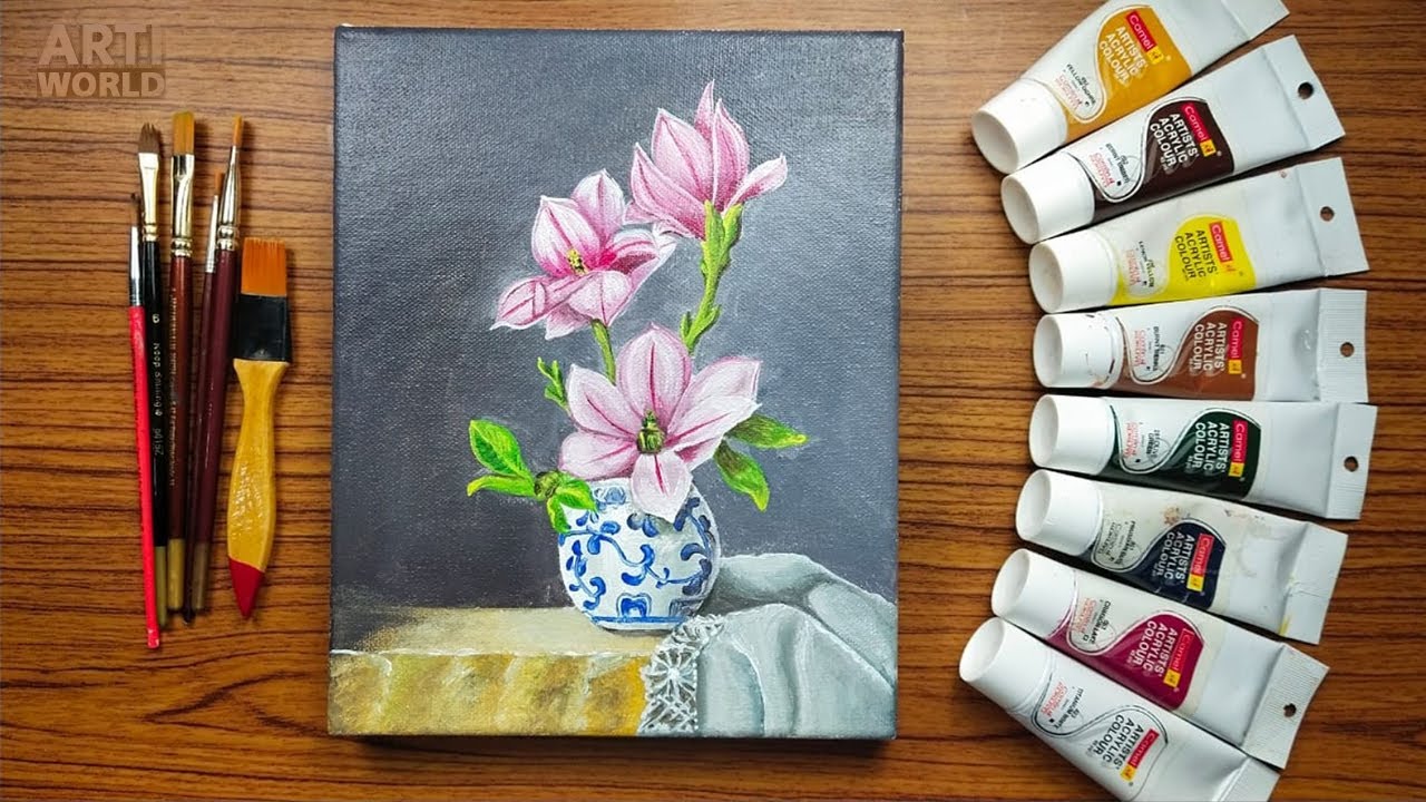 Acrylic Flower Painting For Beginners Acrylic Painting Of Beautiful Maxresdefault