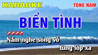 Karaoke Biển Tình Tone Nam Nhạc Sống | Nguyễn Linh