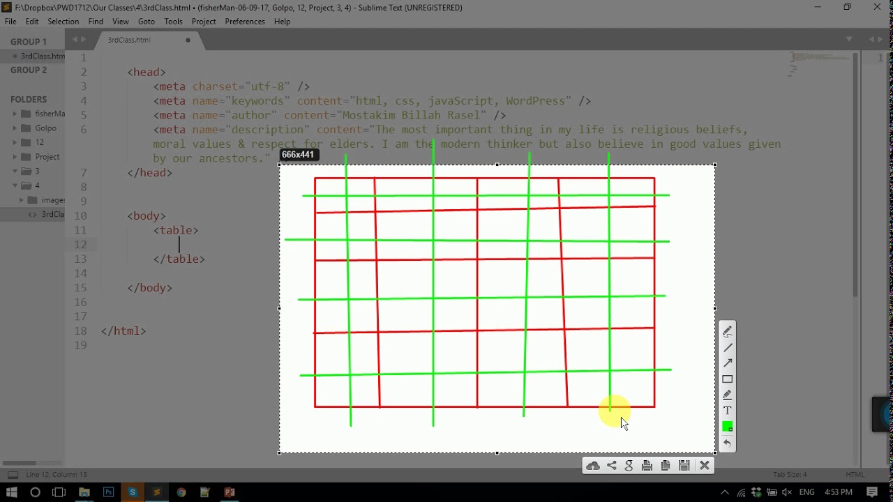 HTML Table || Professional Web Design A - Z - Class-4 - YouTube