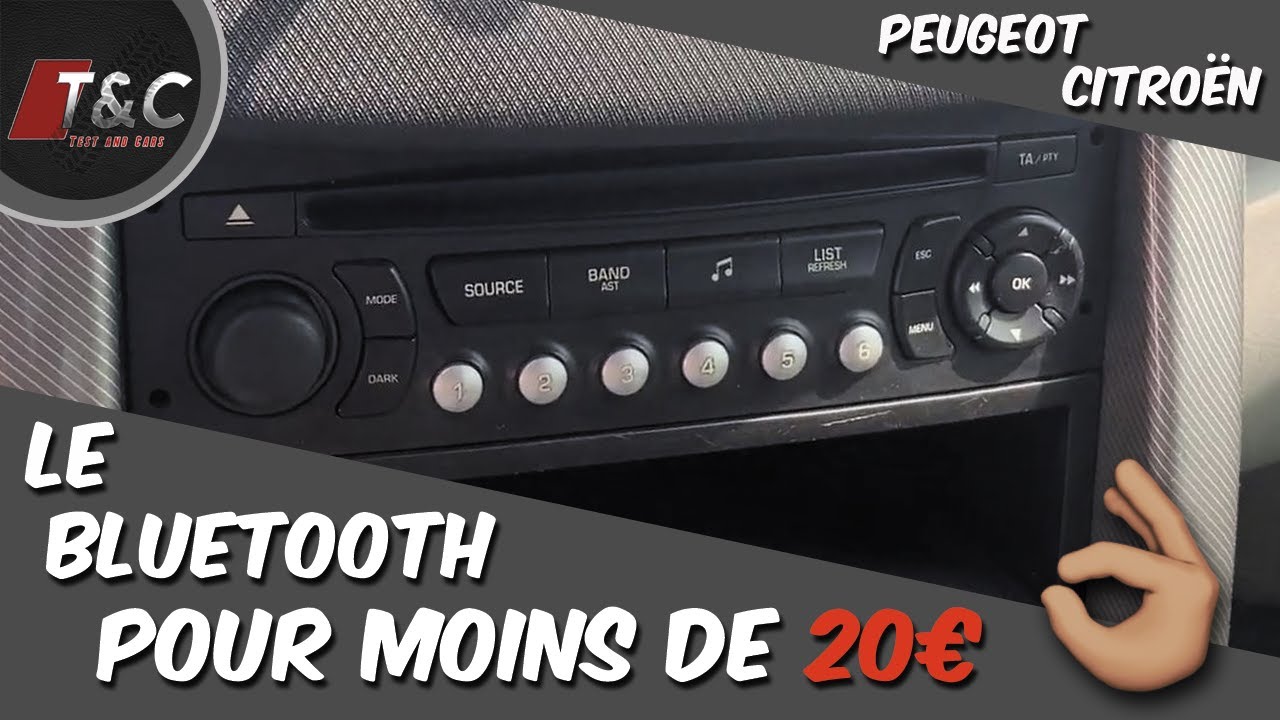 NEUFU Adaptateur Bluetooth Câble Audio AUX 12PIN Pour Peugeot 207 307 407  308 Citroen C2 C3 RD4 - Cdiscount Auto