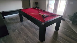 Hathaway Park Avenue 7ft Pool Table Tennis Combo with Dining Top, Two Storage Benches (Review)