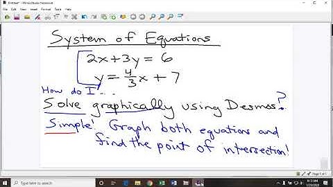 Solving Systems of Equations Using Desmos