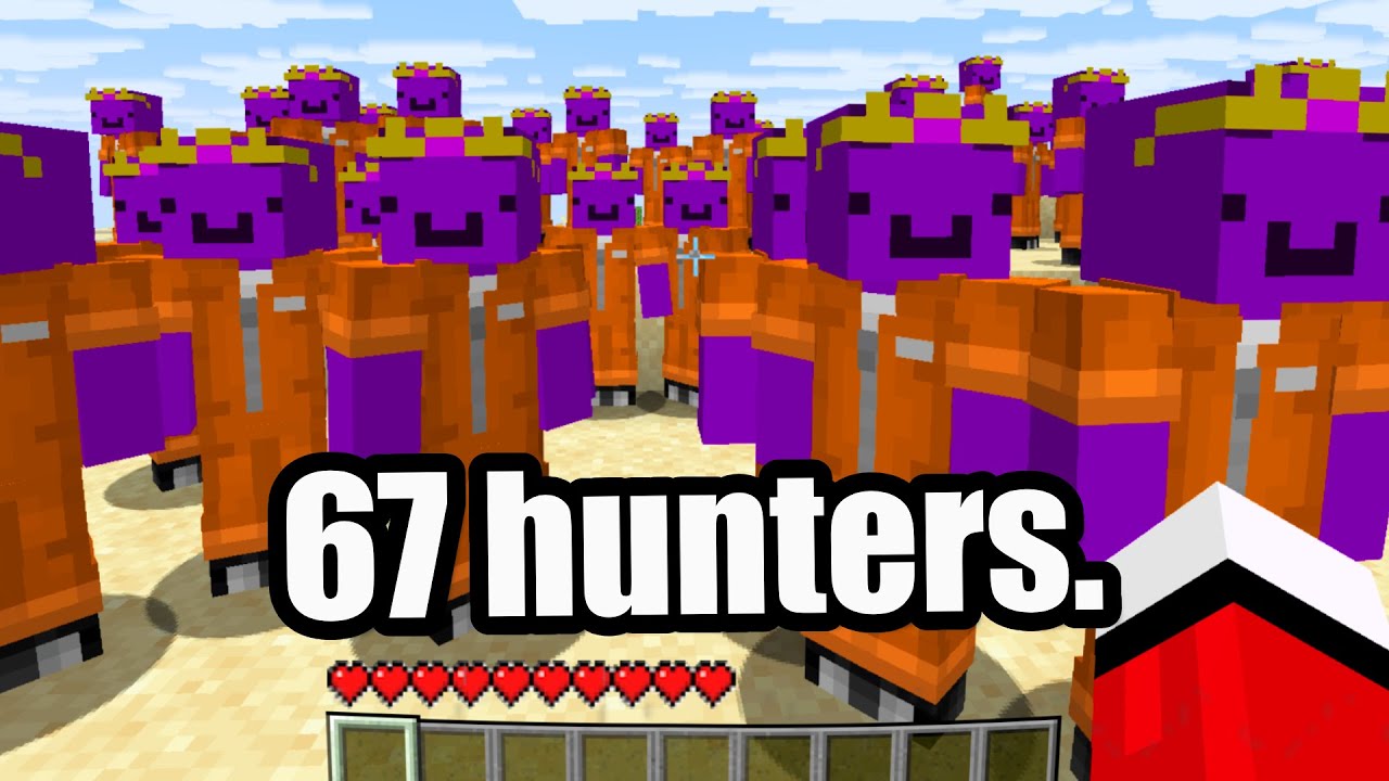 Minecraft Speedrunner vs 67 Hunters