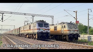 5 RAJDHANI overtakes Back to Back🔥 Manduadih SF Exp || INDIAN RAILWAYS