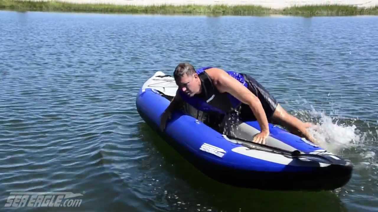 How to get back into an inflatable kayak from the water ...