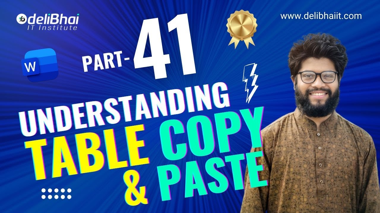 41. Table Copy & Paste । Microsoft Word Bangla Tutorial । deliBhai IT ...