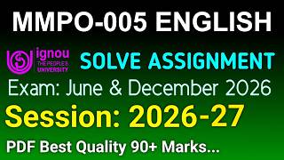 MMPO 5 Solved Assignment 2026-27 English, MMPO 5 Solved Assignment 2026, MMPO-005 Assignment