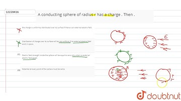 A conducting sphere of radius r has a charge . Then .