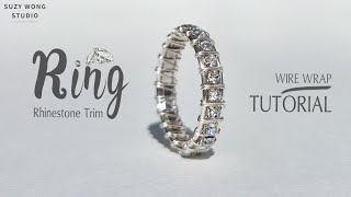 Rhinestone Trim Wire Wrap Ring Tutorial | DIY Ring| Easy Ring |DIY Jewelry |How to make