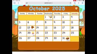 Starfall Daily Calendar  - October 14, 2025