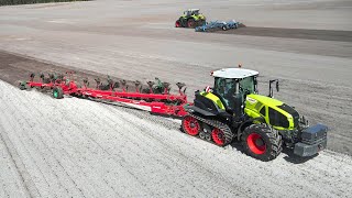 Impressive PLOUGHING in France with 12 FURROW ! CLAAS Axion 960TT & Axion 950