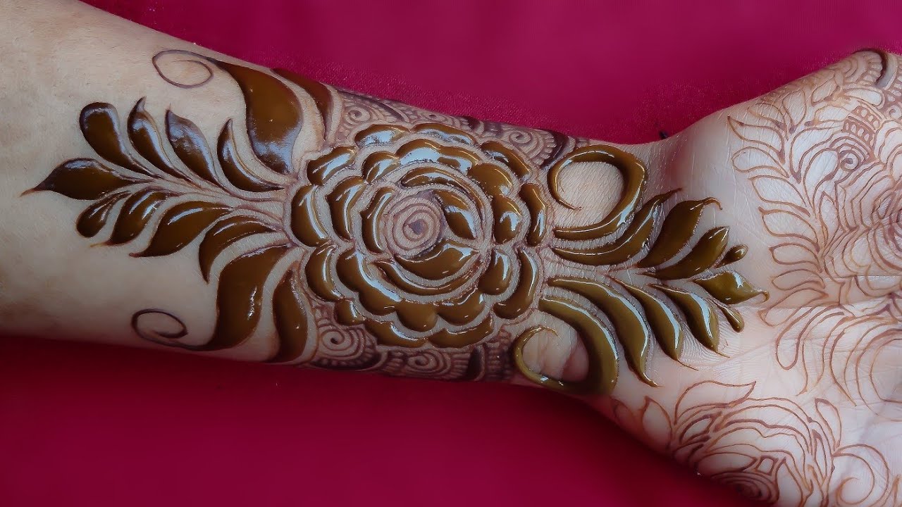 New stylish leaf Rose design ✋🌹 full hand leaf mehndi design 🌿// pakistani gulf mehndi design 🌿/me..