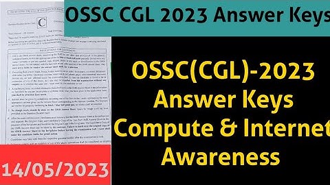 OSSC CGL-2023// Computer and Internet Awareness Answer Keys