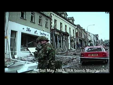 On 23rd May 1993, a 500lb IRA car bomb caused extensive damage to the commercial centre of Magherafelt, some of which has yet to be rebuilt (space beside DV8). The bus station was entirely demolished by the blast, but has recently been redeveloped. Another "proxy bomb" wrecked a UDR base in Magherafelt, County Londonderry, in early February 1991. The proxy bomb (also known as a human bomb) was a tactic used by the IRA, whereby innocent people were forced to drive car bombs to targets. It has also been used in Colombia by FARC rebels.
