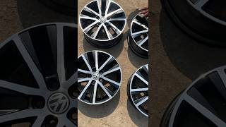 Alloy Wheel Restoration with diamond coating. #tyres #alloys #polo #volkswagen at #shacustompaints