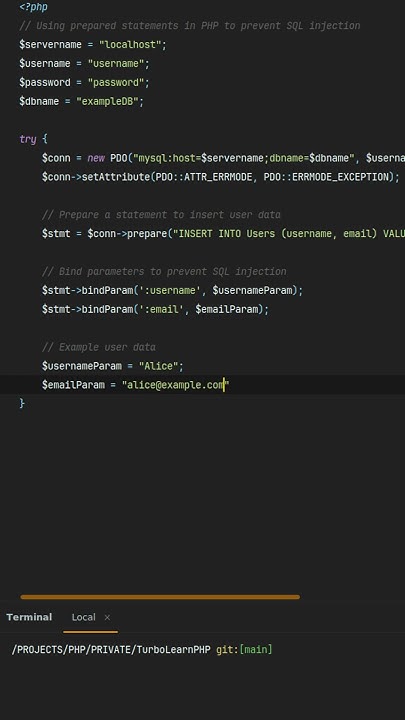 Why use prepared statements in php? #php security mastering prepared ...