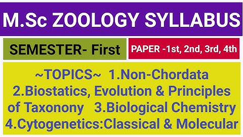 M.Sc Zoology Syllabus & Subjects || Semester - 1 ||  सम्पूर्ण जानकारी | Syllabus For M.Sc ZOOLOGY