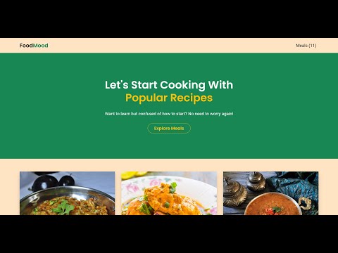 Meal Recipes Web app (JavaScript + Meals DB API)