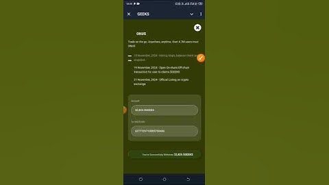 #GEEKS AIRDROP WITHDRAWAL GUIDE - #ONUS WALLET DEPOSIT SIMPLE STEPS..