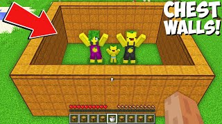 Why was ME AND MY FAMILY LOCKED INSIDE CHEST WALLS in Minecraft ? BIGGEST CHEST WALLS !