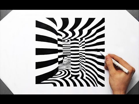 3D ROOM Cool Optical Illusion - Speed Drawing ( How To Draw ) Line Art ...