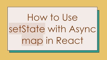 How to Use setState with Async map in React