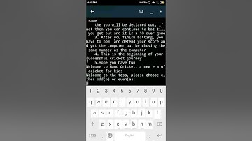 Hand Cricket Using Python