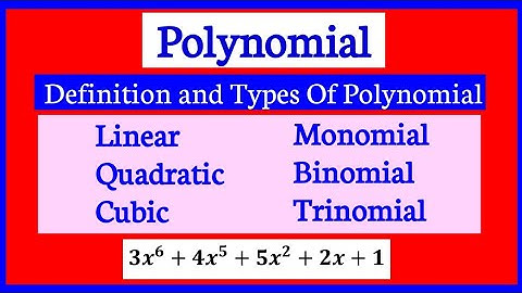 what is polynomial /Types of Polynomial Definition and Various Types /Linear, Quadratic and Cubic/