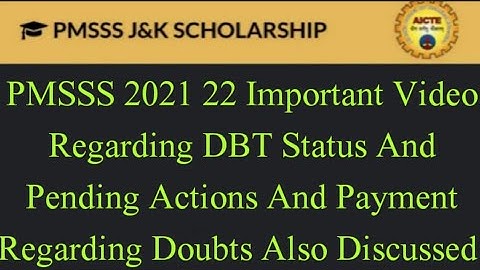 PMSSS Important Video Regarding DBT Status And Payment 💰
