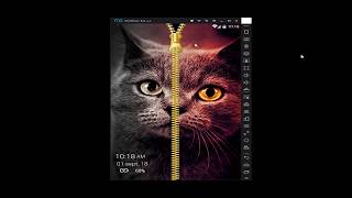 Cat zipper lock screen wallpaper tested on nox emulator screenshot 1