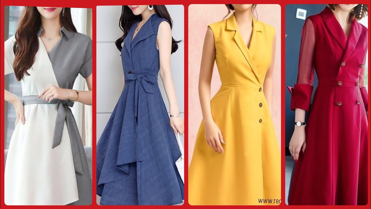 beautiful women's casual wrap dresses styles/midi outfits - YouTube