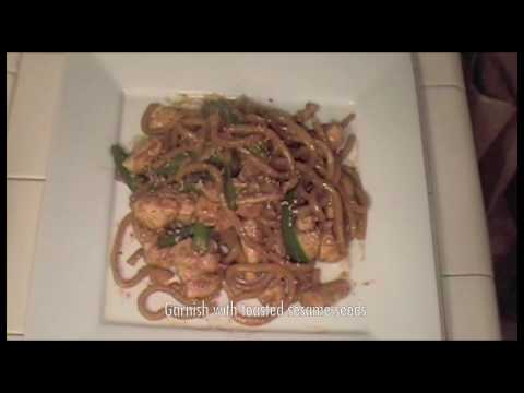 Chicken with Chinese Noodles and Asparagus - Chinese food recipe