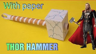 How to make paper thor hammer | How to make paper thor hammer at home | Origami avengers weapons