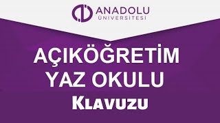 Aof Yaz Kursu Kayıt Kılavuzu (Pdf Video) - 2020 Aof Yaz Okulu