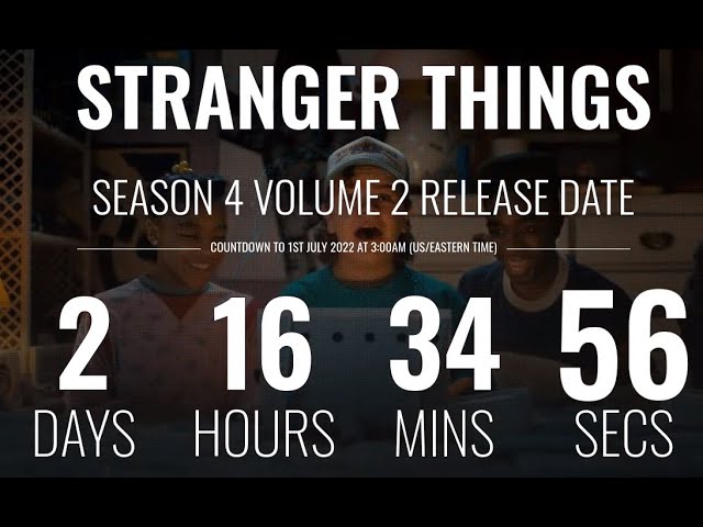 Stranger Things Season 4 Volume 2 Release Date Countdown! from