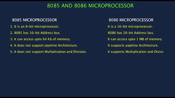 DIFFERENCE BETWEEN 8085 AND 8086 MICROPROCESSOR