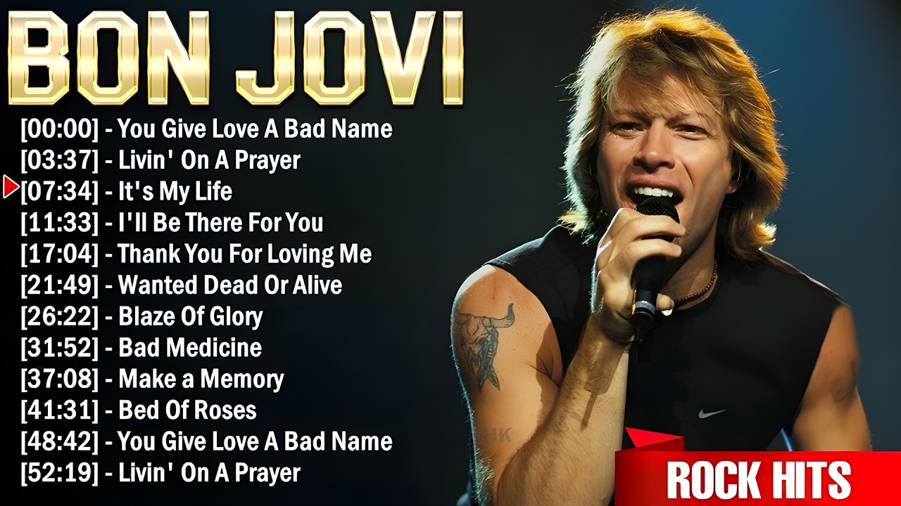 Best Bon Jovi Playlist - Top Bon Jovi Songs (With Always & Bed Of Roses) 🔥