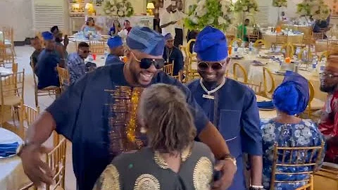 Wow! See How Odunlade Adekola Shouts When He Sees Ayo Mogaji At Adeniyi Johnson & Seyi Edun’s Naming