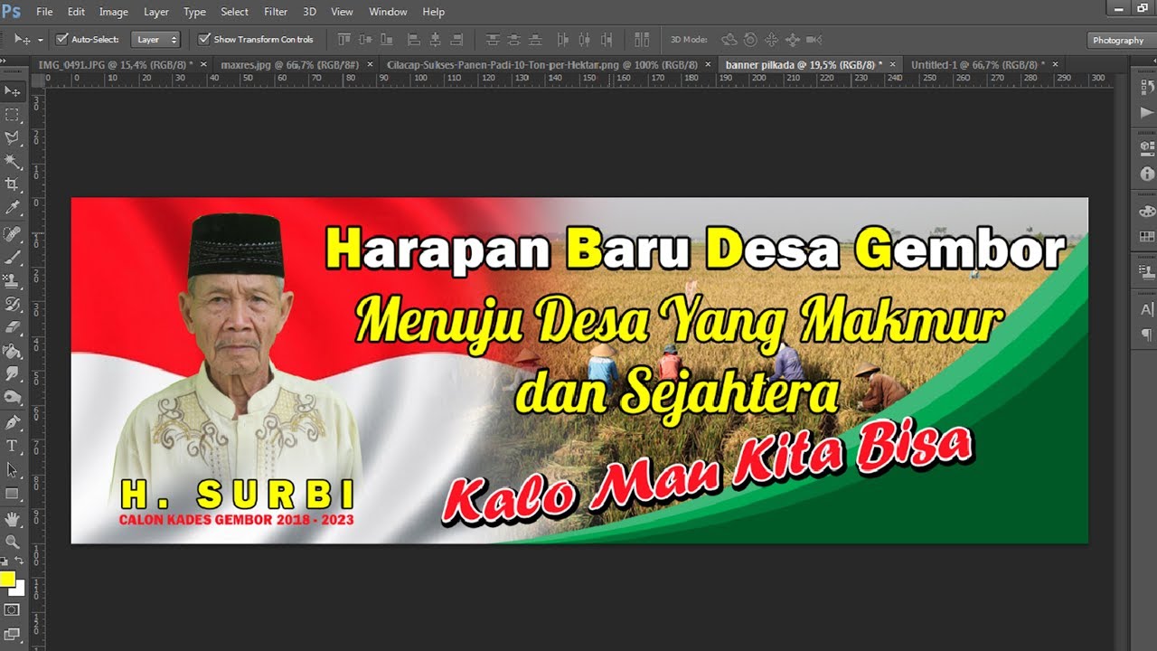  cara  mudah desain  banner  pilkada dengan  photoshop  YouTube