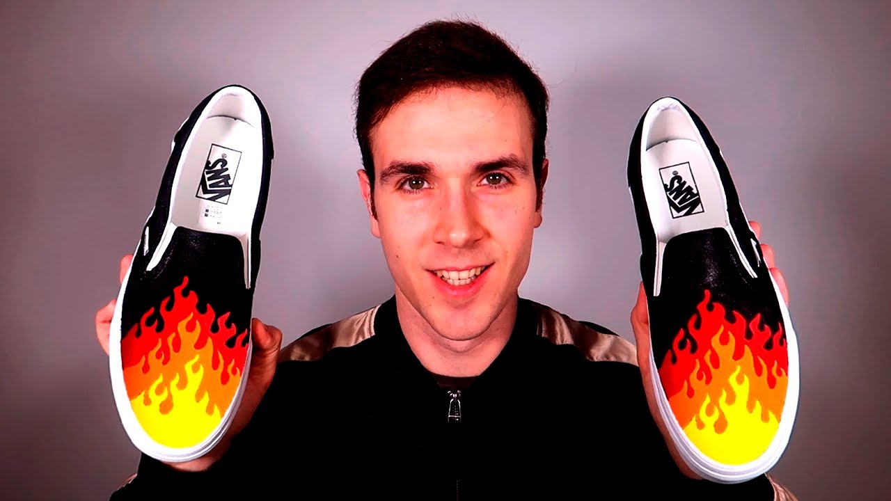 vans con diseño de fuego