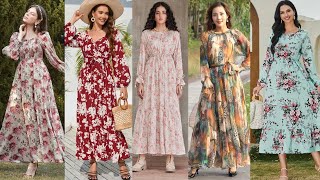 How to style a Floral Maxi Dress | Korean and American style Maxi Dresses for Casual wear 2024 ||