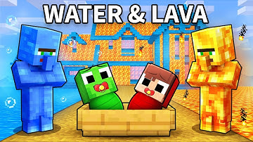 Mikey and JJ Were ADOPTED by WATER & LAVA Family in Minecraft (Maizen)