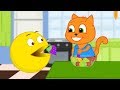 Familia de Gatos - Juegos Arcade Con Frutas Dibujos animados para niños