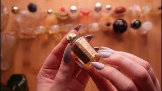 No Talking Crinkle ASMR Unwrapping Vintage Mini Perfume Bottles and Squishies (with tapping)