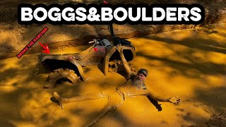 I BROKE My Honda Rancher at Boggs Boulders CRAZIEST Mud Holes Yet