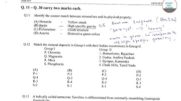 IIT JAM GEOLOGY 2017 PART 5 PAST YEAR SOLVE,COMPLETE SOLUTION,ONLINE CLASSES