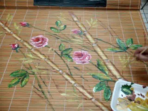 Pintura Acrlica em Cortina Japonesa - Jane Barrios