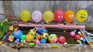 Wow !! Popping Ballons, Menemukan Bola Dan Balon Di Kolam ,Memancing Ikan Mainan, Bola Warna Warni
